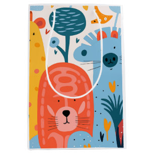 Group of colourful imaginary animals medium gift bag