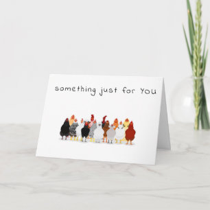 GROUP OF COMEDIC CHICKENS MAKE FUN OF AGE CARD