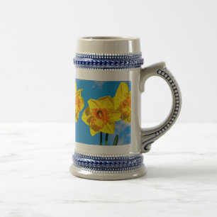 Group of Daffodils Gold Medal flowers Beer Stein