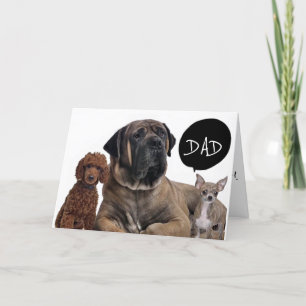 GROUP OF DOGS *BEST BIRTHDAY EVER DAD* WISHES CARD