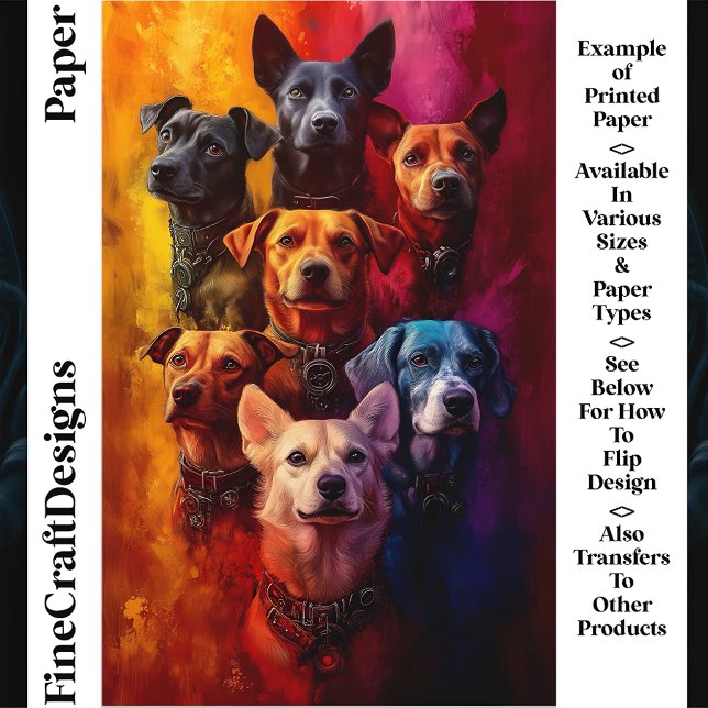 Group Of Dogs, Vibrant Background CT6 Craft Paper (Creator Uploaded)