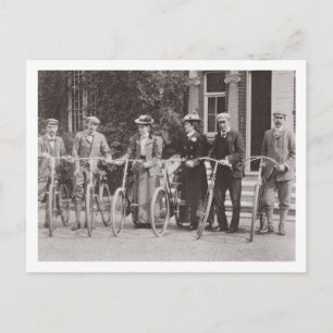 Group of Edwardian bicyclists, early 1900s (b/w ph Postcard