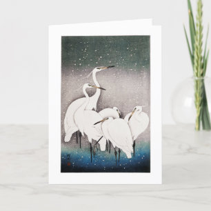 Group of Egrets - traditional Japanese Holiday Card