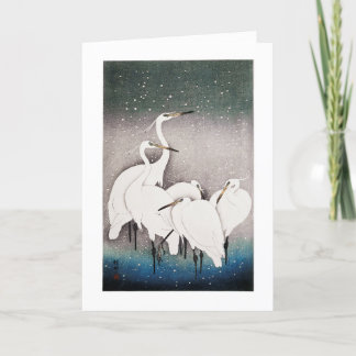 Group of Egrets - traditional Japanese Holiday Card