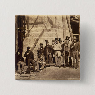 Group of Foremen, 1862 (photo) 2 Inch Square Button