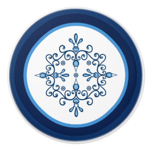 Group of four folkart Bluebirds or love birds Ceramic Knob