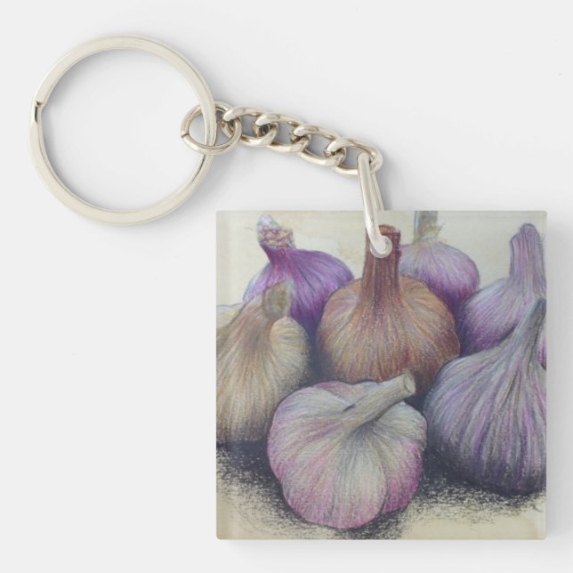 Group of Garlic Cloves Keychain (Front)