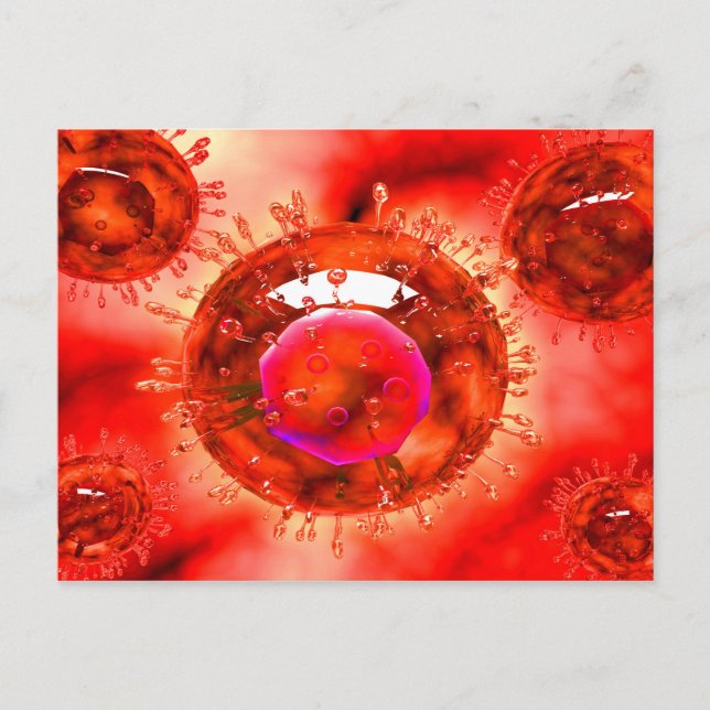Group Of H5N1 Virus With Glassy View 1 Postcard (Front)