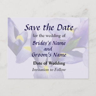 Group of Japanese Irises Save the Date Announcement Postcard