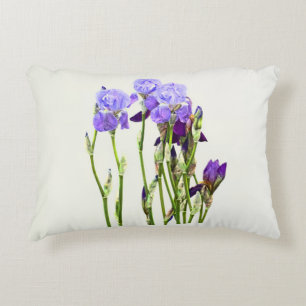 Group of Lavendar Irises and Buds Accent Pillow