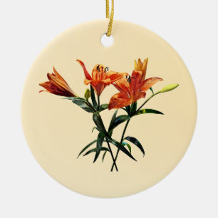 Group of Orange Lilies Ceramic Ornament