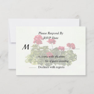 Group of Red Geraniums RSVP Card