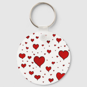 Group of Red Hearts Keychain