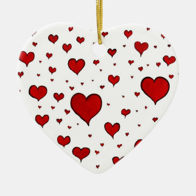 Group of Red Hearts Ornament (Front)