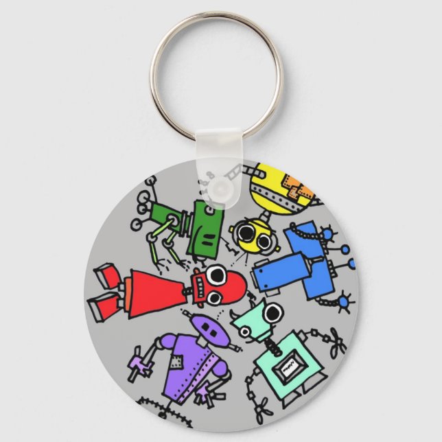 Group of robots 4 keychain (Front)