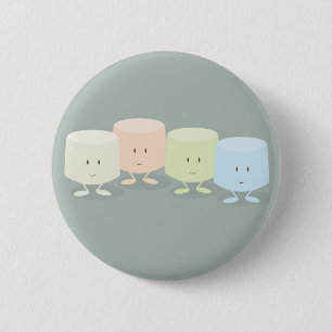 Group of smiling marshmallows 2 inch round button