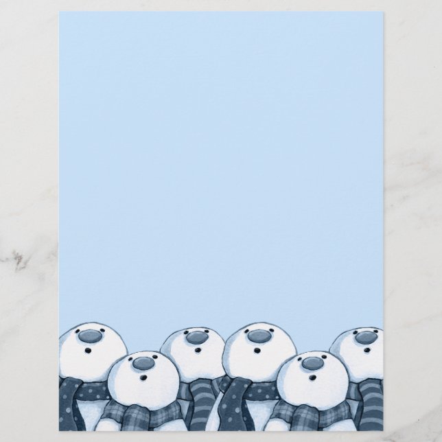 Group of Snowmen Christmas Letterhead (Front)