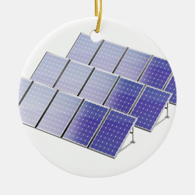 Group of solar panels ceramic ornament (Front)