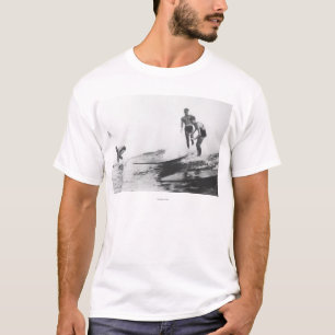 Group of Surfers in Honolulu, Hawaii Surfing T-Shirt