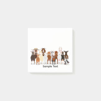 group of various breeds of goats design post it post-it notes
