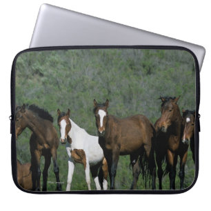 Group of Wild Mustang Horses Laptop Sleeve