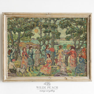 Group of women at a park Vintage Painting Poster