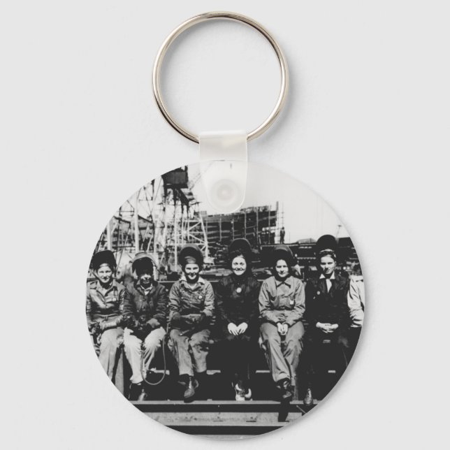 Group of Women Welders During World War Two Keychain (Front)