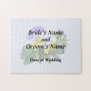 Group Of Yellow And Purple Pansies Wedding Product Jigsaw Puzzle
