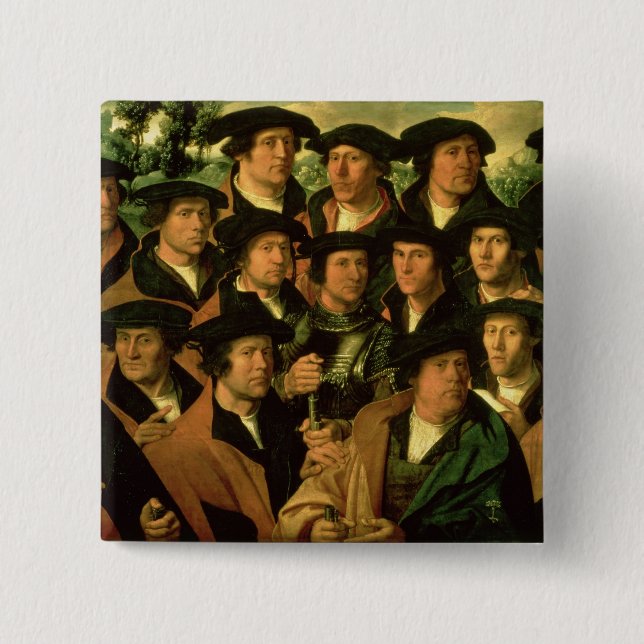 Group Portrait of the Shooting Company 2 Inch Square Button (Front)