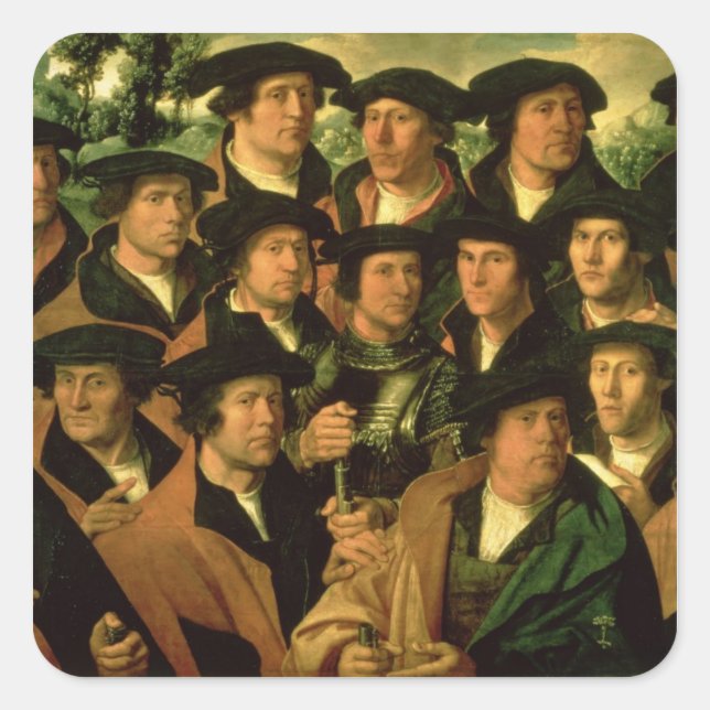 Group Portrait of the Shooting Company Square Sticker (Front)