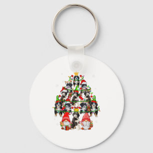 Group Santa Reindeer Elf Bernedoodles As Christmas Keychain