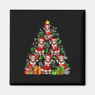 Group Santa Sphynx Cats As Xmas Tree Colourful Lig Magnet