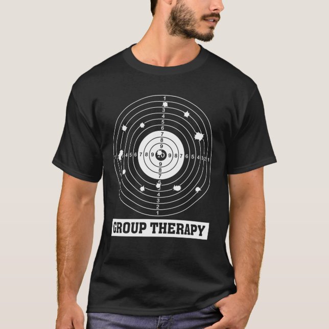 Group Therapy Shooting Range Funny Rifle Hunting T T-Shirt (Front)