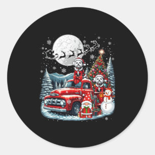 Group Xmas Gnome Snowman Santa Bichon Frises On Ck Classic Round Sticker