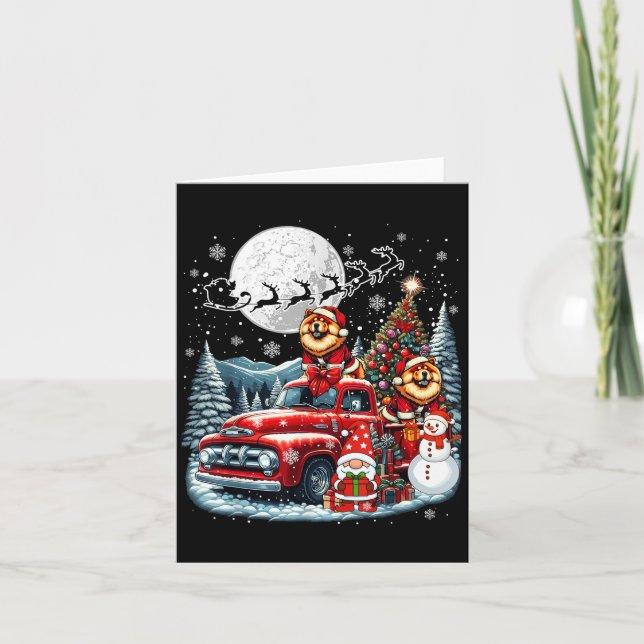 Group Xmas Gnome Snowman Santa Chow Chows On Ckup  Card (Front)