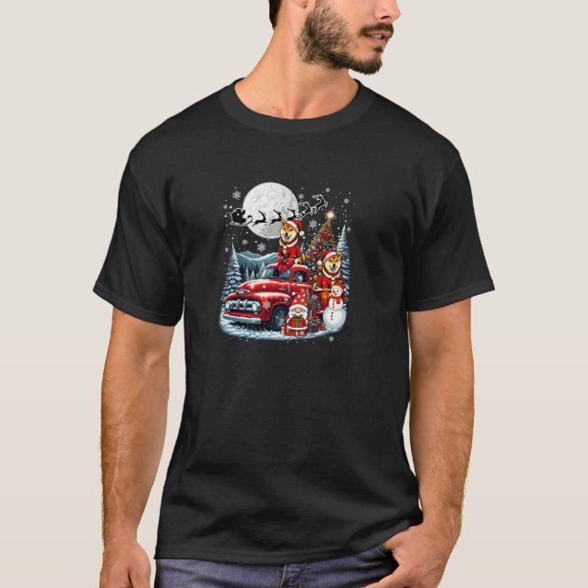 Group Xmas Gnome Snowman Santa Shiba Inus On Picku T-Shirt (Front)
