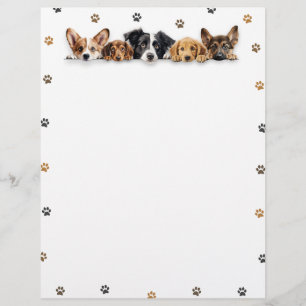 Groupe adorable de chiens Papier à lettres