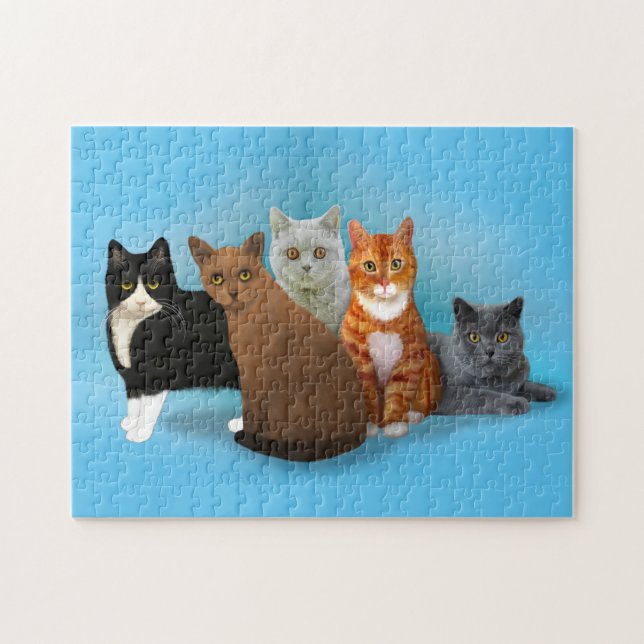 Groupe de Beaux Chats pour Puzzle Amoureux des cha (Horizontal)