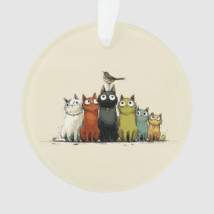 Groupe de chats colorés – Art de chat fantaisiste
