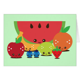 Groupe de fruits de Kawaii