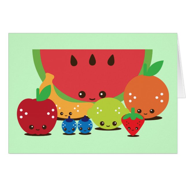 Groupe de fruits de Kawaii (Devant horizontal)