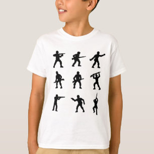 Groupe de T-shirt d'hommes d'armée dans le noir