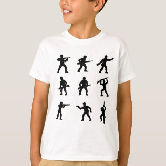 Groupe de T-shirt d'hommes d'armée dans le noir