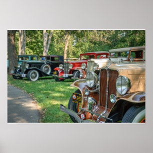 Groupe Voiture Vintage - Affiche couleur