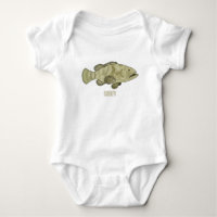 Grouper fish cartoon illustration