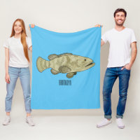 Grouper fish cartoon illustration