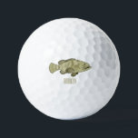 Grouper fish cartoon illustration golf balls<br><div class="desc">Grouper fish cartoon illustration</div>