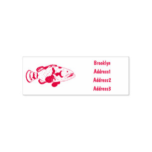 Grouper fish cartoon illustration self-inking stamp