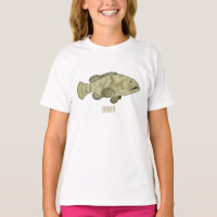 Grouper fish cartoon illustration