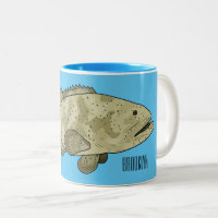 Grouper fish cartoon illustration